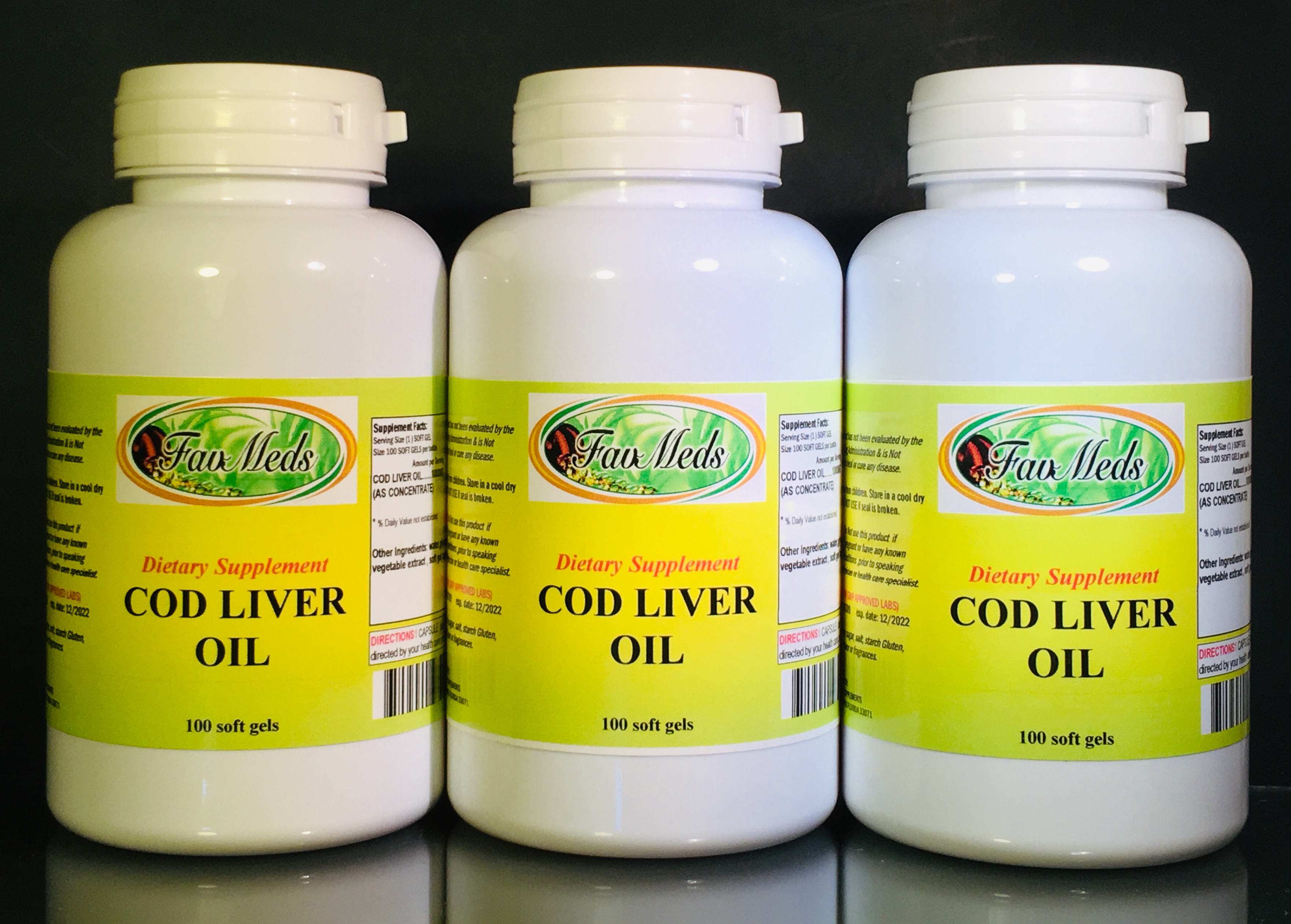 Cod Liver Oil 1250mg - 300 (3x100) soft gels